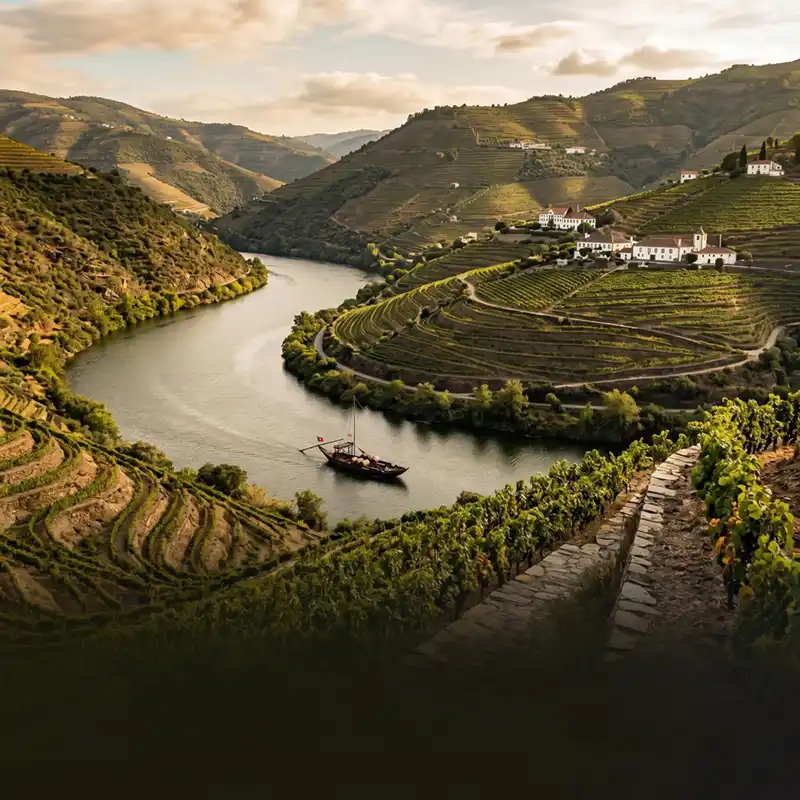 Schieferterrassen im Douro-Tal