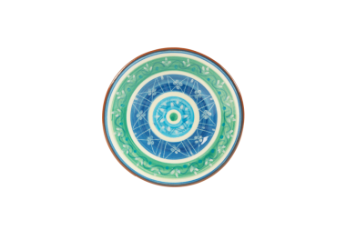 Teller L3 aus Keramik handbemalt Grün und Blau