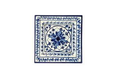 Quadratische Teller L2 aus Keramik handbemalt maurischen Stil Bau