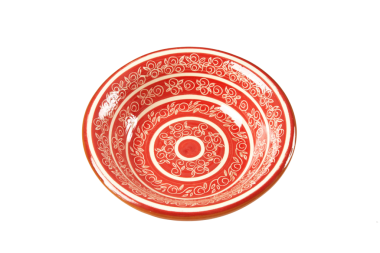 Salatschale L3 aus Keramik handbemalt Rote Schnecken