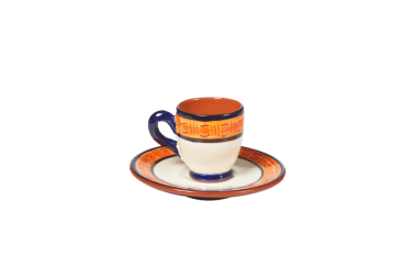 CHAVENA DE CAFE C/PIRES - Kaffetasse und Teller aus Keramik