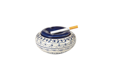 Wasser Aschenbecher aus Keramik handbemalt maurischen Stil Blau