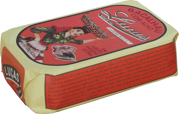 Luças Gourmet Bacalhau Fischkonserve – Portugiesischer Stockfisch mit Knoblauch und Olivenöl